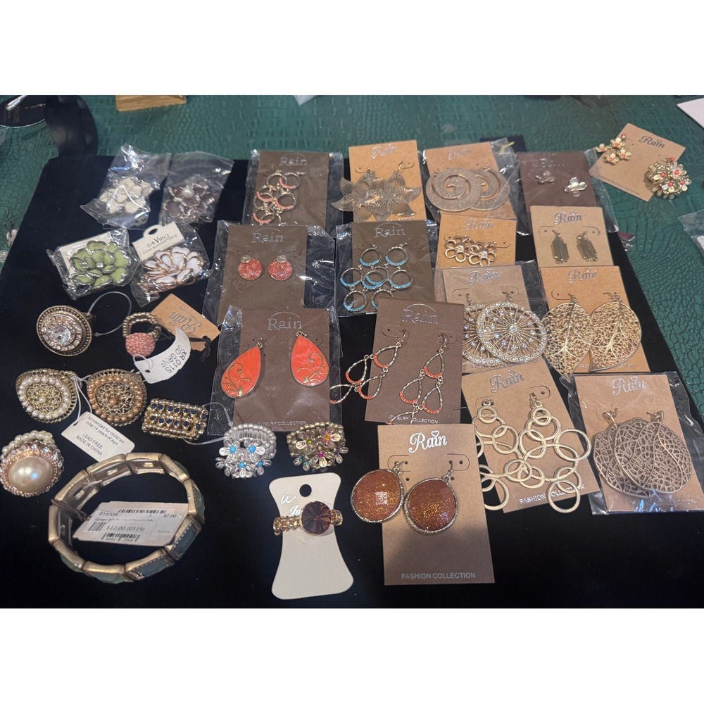 Rain Jewelry Collection DaVinci Statement Earrings Rings Bracelet Lot 25pc NEW